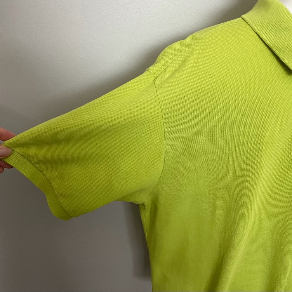 Vintage Lacoste Polo Shirt 100% Cotton Crocodile Patch Chartreuse Lime Green - Picture 3 of 10